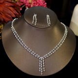 Cubic Zirconia Necklace and Earrings Set