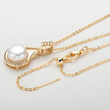 Freshwater Pearl Necklace In 14K Gold  Plated