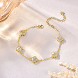 Moissanite Leaf  Bracelet In 14k Gold plated