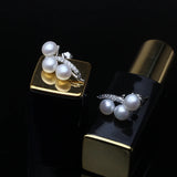 Freshwater Multi Pearl Earrings In Sterling Silver