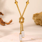 Long Pendant Necklace&Bracelet  In Gold Plated