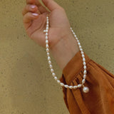 Freshwater Pearl Necklace  In 14K Gold plated