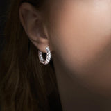 Moissanite HoopEarring In Sterling Sliver
