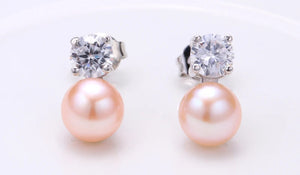 P Freshwater Pearl Earrings In Sterling Silver