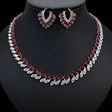 Cubic Zirconia Necklace Earrings Set