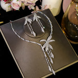 Flower Necklace And Earrings Set