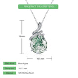 Moss Agate  Pendant Necklace In Sterling Silver