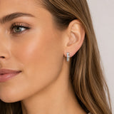Swarovski Stud Earrings In 18K White Gold Plated