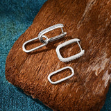 Moissanite Link Earrings In 14K Gold Plated