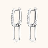Moissanite Link Earrings In 14K Gold Plated