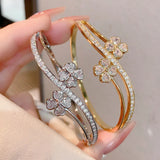 Rhinestone Flower Bracelet