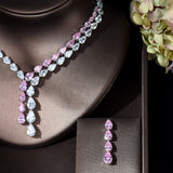 Cubic Zirconia Necklace and Earring Set