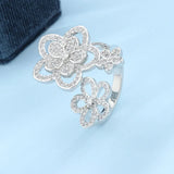 Floral Ring In Sterling  Silver