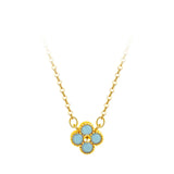 Multi Color Necklace In Sterling Silver