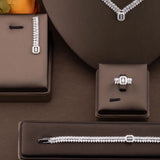 S Necklace Earrings Bracelet Rings Set