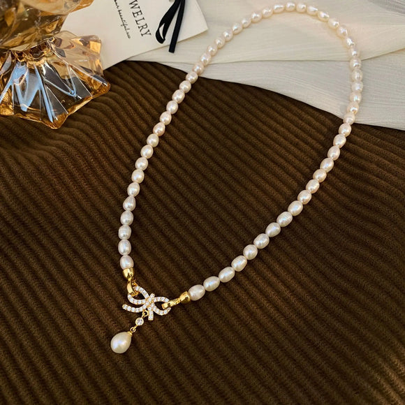 Freshwater Pearl  Necklace In 14K Gold plated