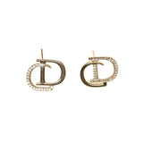 D Earrings In Sterling Silver