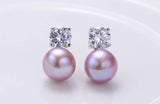 P Freshwater Pearl Earrings In Sterling Silver