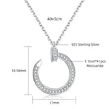 Moissanite Open Circle Pendant Necklace In  Sterling Silver