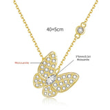 Moissanite Butterfly Pendant In 18K Gold Plated