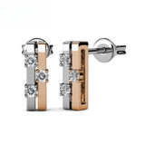 Swarovski Stud Earrings In 18K White Gold Plated