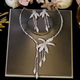 Flower Necklace And Earrings Set