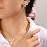 Flower Necklace Earring  Set