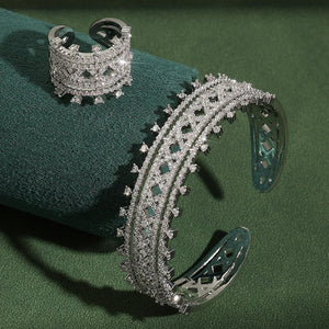 Cubic Zirconia Bangle & Ring Set
