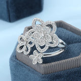 Floral Ring In Sterling  Silver