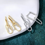 Moissanite Link Earrings In 14K Gold Plated