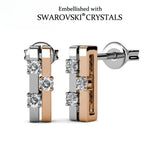 Swarovski Stud Earrings In 18K White Gold Plated