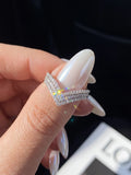 Moissanite V Ring In Sterling Silver