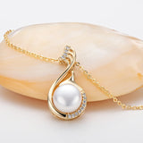 Freshwater Pearl Necklace In 14K Gold  Plated