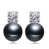 P Freshwater Pearl Earrings In Sterling Silver