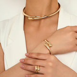 Choker Necklace &Bangles& Ring Set