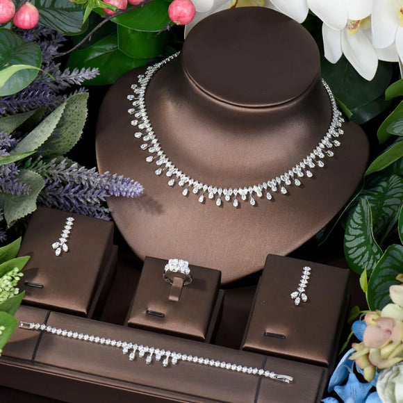 Bridal (Necklace Earrings Ring Bracelet) Set