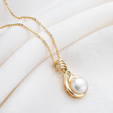 Freshwater Pearl Necklace In 14K Gold  Plated