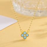 Multi Color Necklace In Sterling Silver