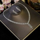 Cubic Zirconia Necklace and Earrings Set