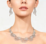Cubic Zirconia Circular Necklace Engagement Set