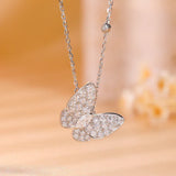 Moissanite Butterfly Pendant In 18K Gold Plated