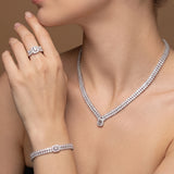 S Necklace Earrings Bracelet Rings Set