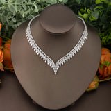 Leaf Necklace Earrings Bracelet Rings Set