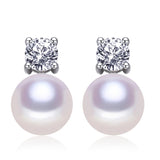 P Freshwater Pearl Earrings In Sterling Silver