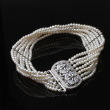 Multi Row Real Pearl Necklace