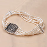 Multi Row Real Pearl Necklace