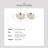 Sparkling Emerald Diamond  Stud Earrings  In 14K Yellow Gold