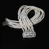 Multi Row Real Pearl Necklace