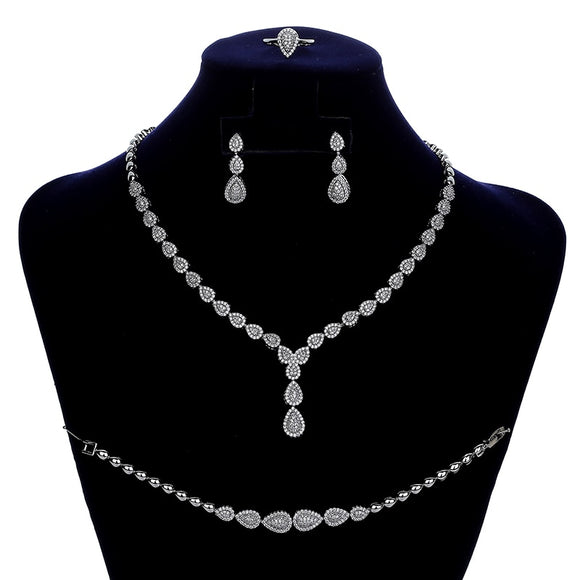 Bridal Necklace Earrings Ring Bracelet Set