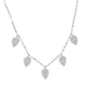 Cubic Zirconia Necklace In Sterling Silver